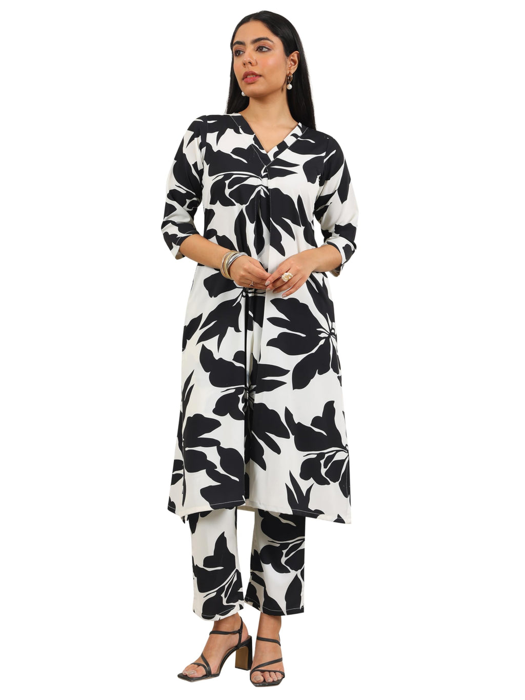 Libas WomenS Crepe Printed Co-Ords (400404_White_Xl)