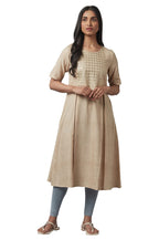 W For Woman Women'S Rayon Regular Kurta (22Few17270-116738_Almond Beige_M)