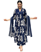 ANNI DESIGNER Womens Rayon Blend Anarkali Printed Kurta with Pant & Dupatta (Jasiwal Blue-VKS01_XXL_Blue_XX-Large)
