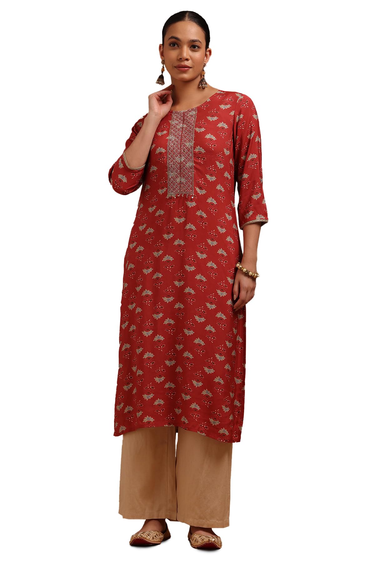 Soch Women Muslin Floral Print Kurta with Zari