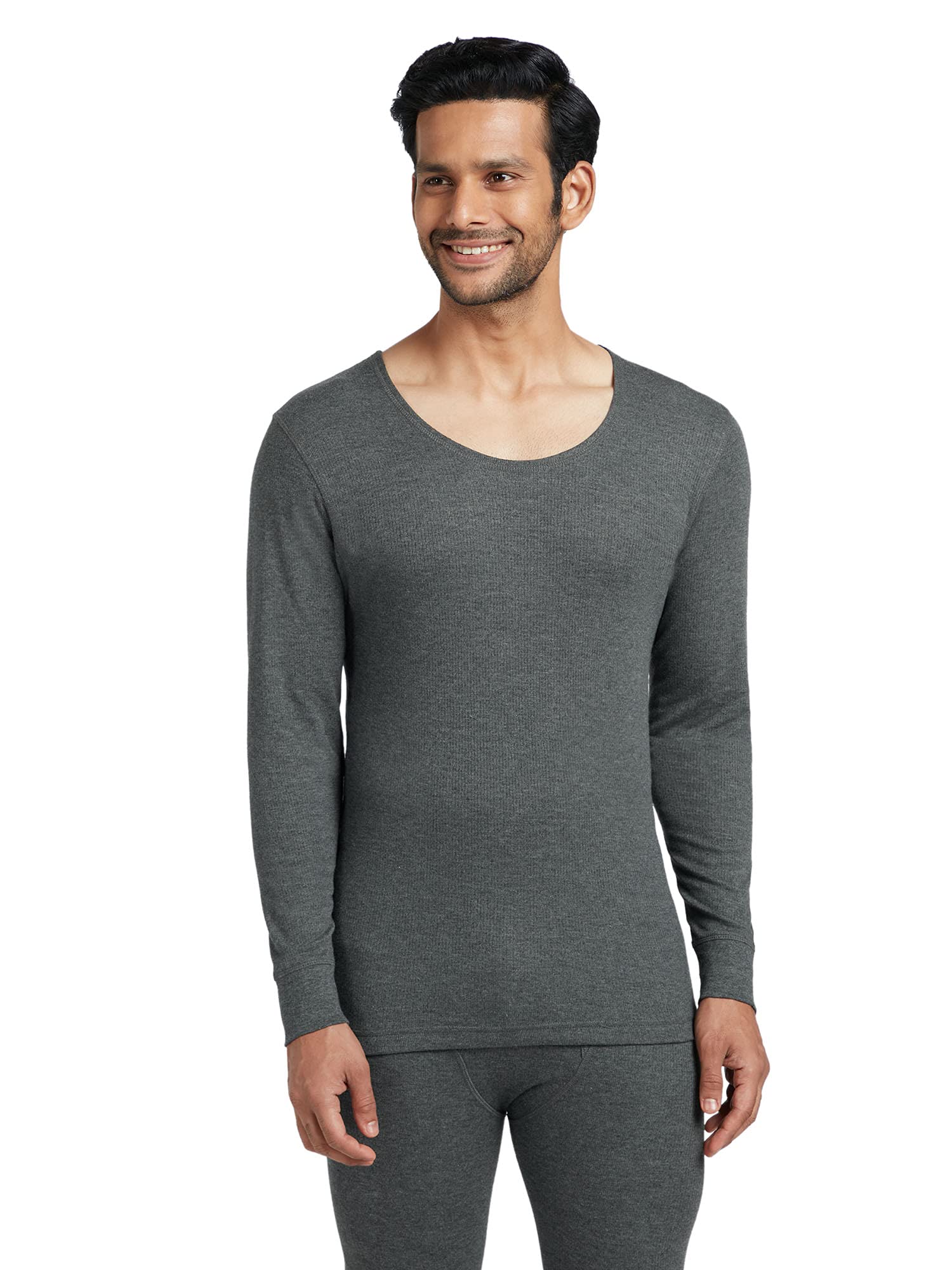 XYXX Mens Thermal Vest | Antibacterial, Skin Friendly with Superior Heat Retention | Slim Fit Full Sleeve Solid Alpine IntelliH