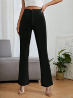 Toochki Women Spandex Black Pant Stretchable Slim Fit Trouser for Office School Formal Casual