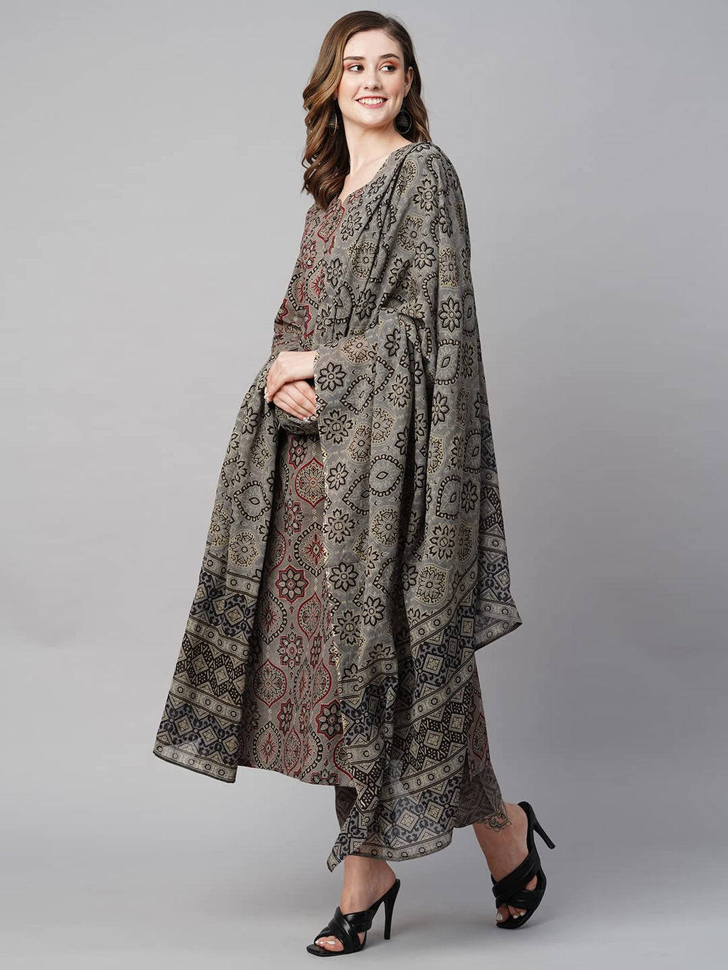 Anni Designer Cotton Women Casual Style Kurta With Pant & Dupatta