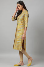 W For Woman Women'S Viscose Regular Glitter Printed Kurta In Mandarin Collar