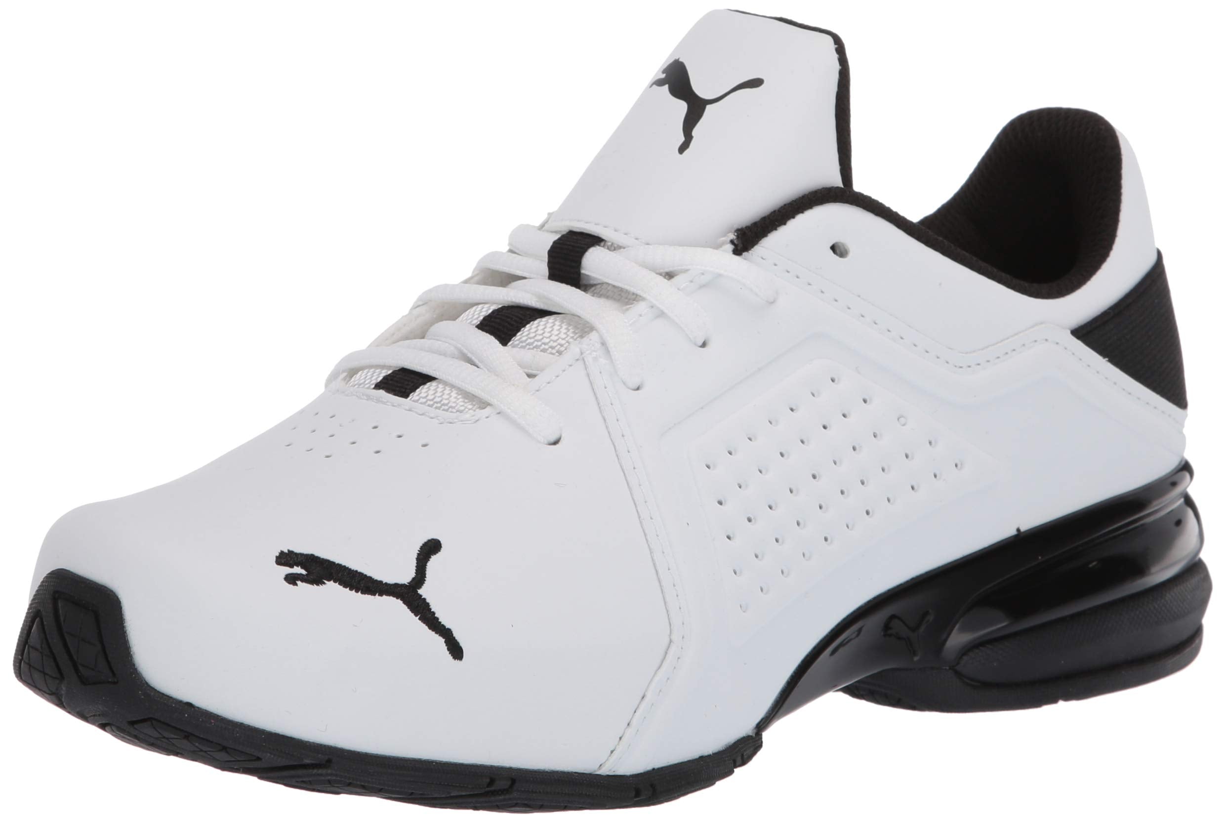 PUMA Men's VIZ RUNNER WIDE Sneaker, Puma White-Puma Black, 11