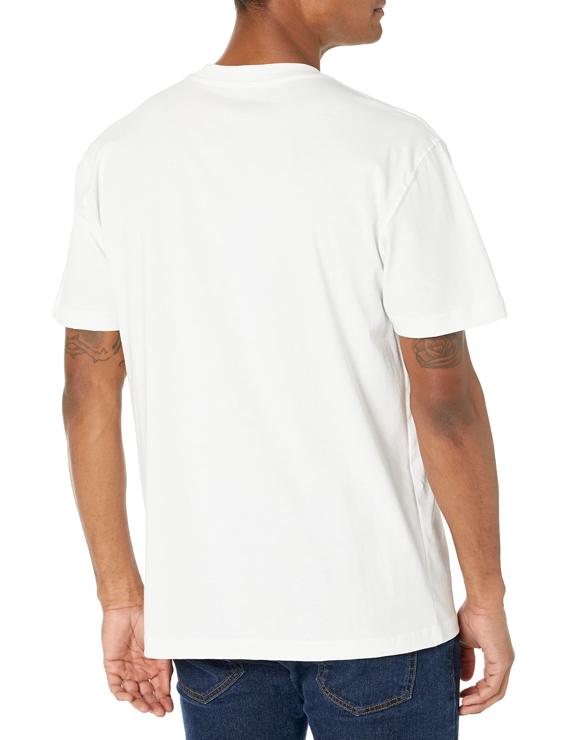Dickies mens Heavyweight Crew Neck Short Sleeve Tee Henley Shirt, White, Large US