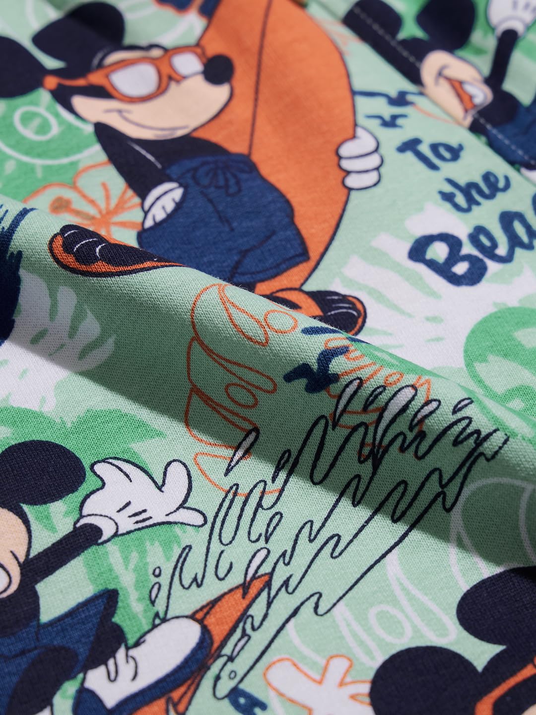 The Souled Store Official Mickey Mouse : Surf Vibes Boys Graphic Printed Pull On Cotton Shorts