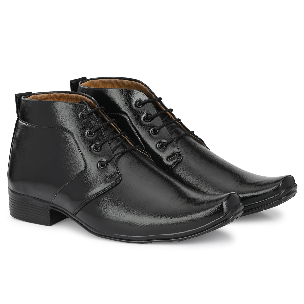 DE LOYON Black Formal Boot For Men. (Black, 9) 9