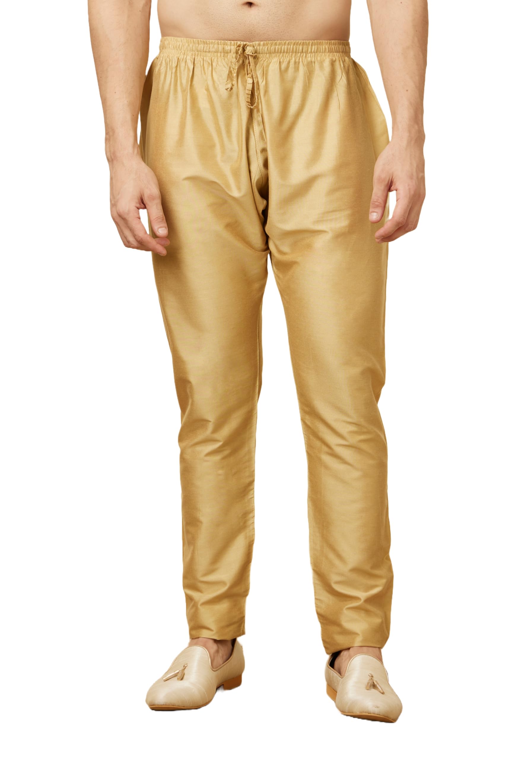 Manyavar Traditional Plain Readymade Stiched Pyjama For Men - (Blue,Medium)