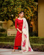 ANNI DESIGNER Rayon Kurta & Palazzo Women s Straight Fit Vest with Dupatta