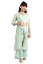 Green Kurta-Tights Girls Set