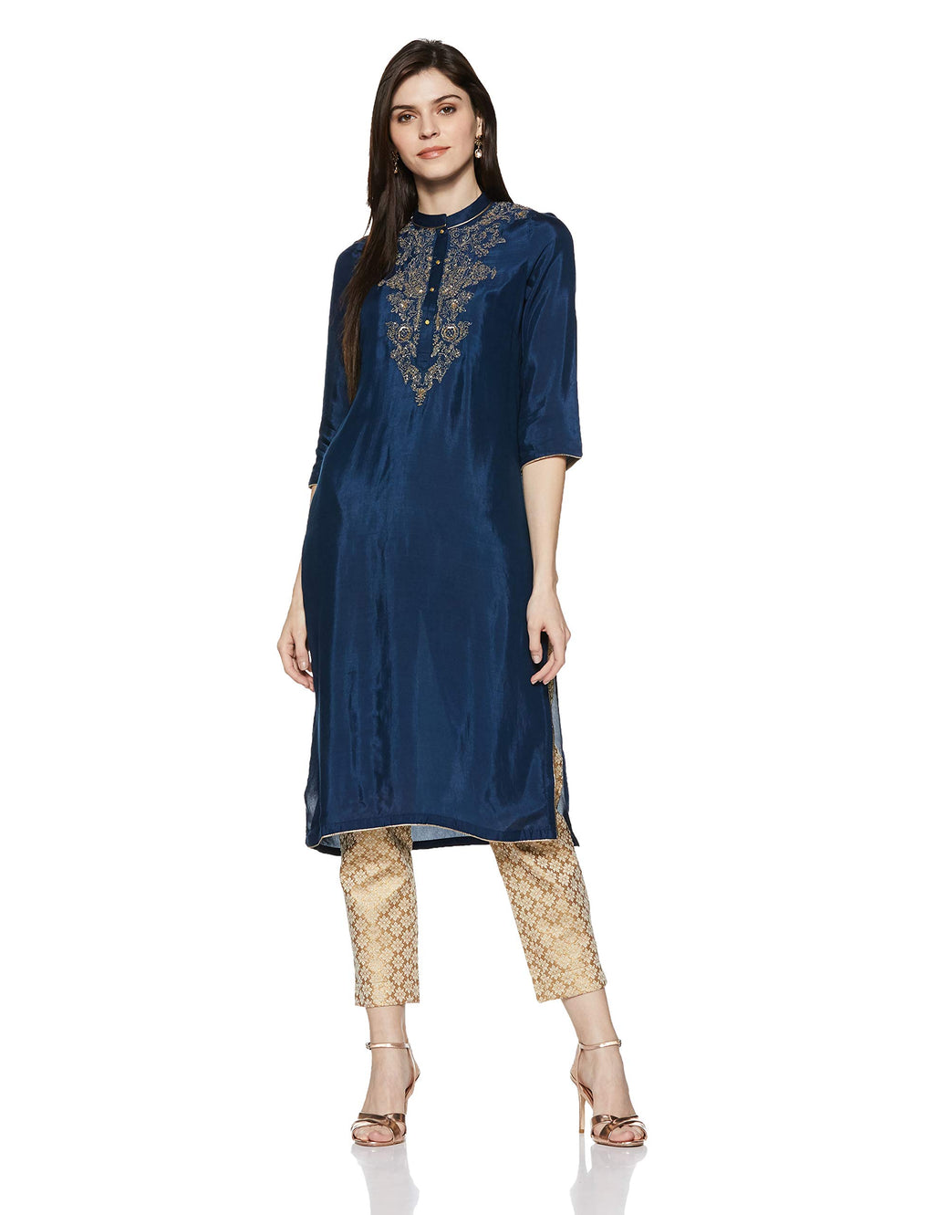 W For Woman Straight Kurta (18Auw17909-12420_Blue_8)
