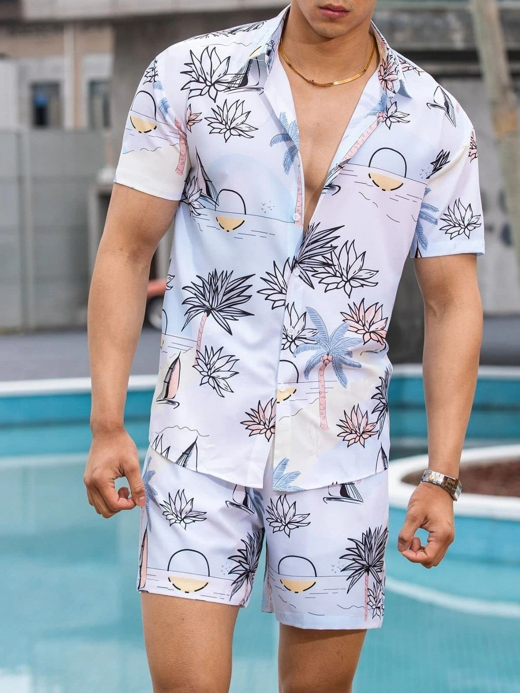 OM SAI LATEST CREATION Mens Night Dress || Multi Printed Rayon Short Night Suit Set || Night Dress for Boys || Mens Pajama Sho