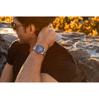 Bulova Men's Marine Star Two-Tone Stainless Steel Chronograph Quartz Watch, Blue Dial Style: 98H37