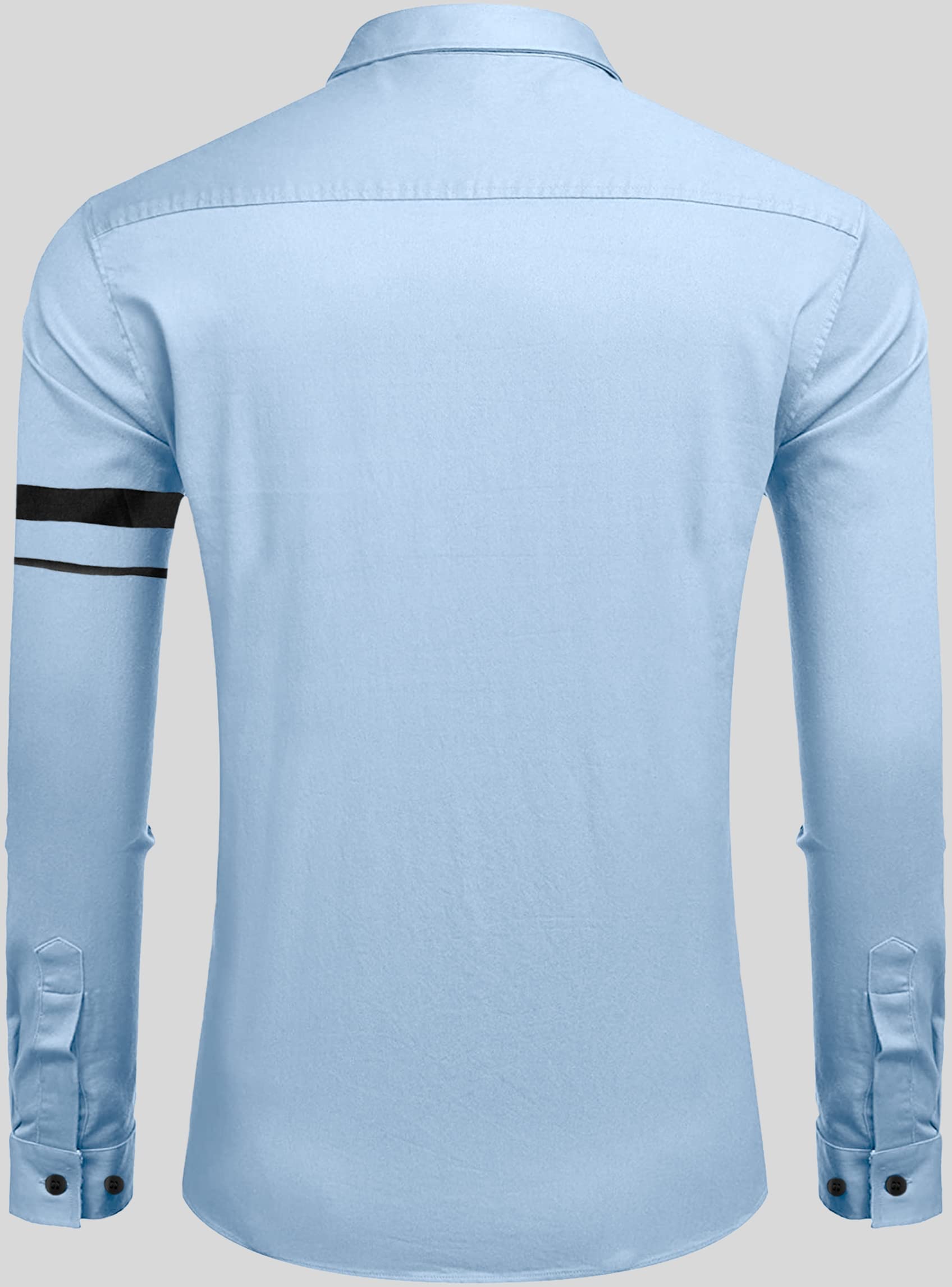 Zartha MenS Regular Fit Striped Pattern Cotton Blend Shirt With Spread Collar Long Sleeve And Standard Length | Shirt For Man S