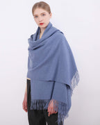 RIIQIICHY Winter Scarf for Women Blue Pashmina Shawls Wraps for Evening Dresses Large Warm Soft Scarves