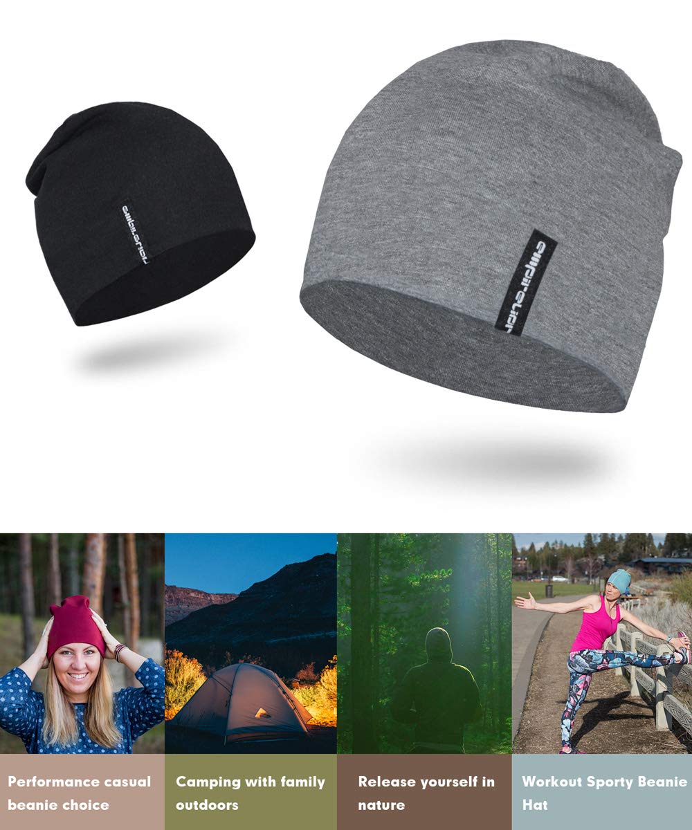 EMPIRELION 9 Multifunctional Lightweight Beanies Hats Snug Fitting, Running Skull Cap Helmet Liner Sleep Caps for Men Women (Mid