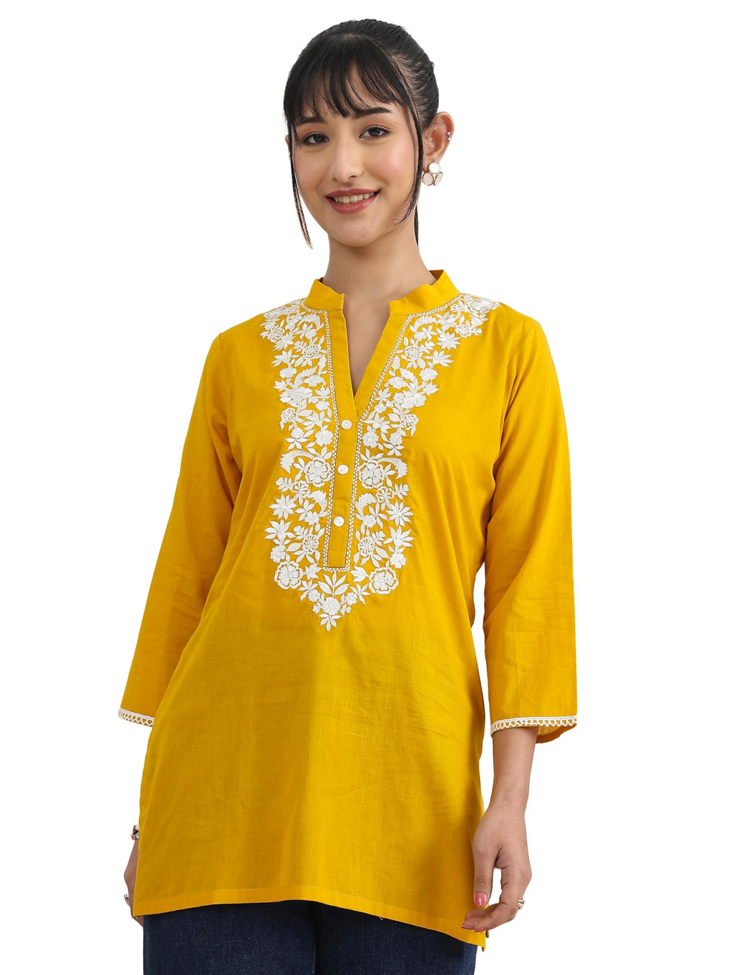 Libas Yoke Design Cotton Straight Kurti-43013XXL