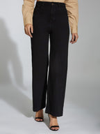 Miss Chase WomenS Wide Leg High Regular Stretchable Denim Pant (Mcss24Den13-06-187-30, Green, 30)