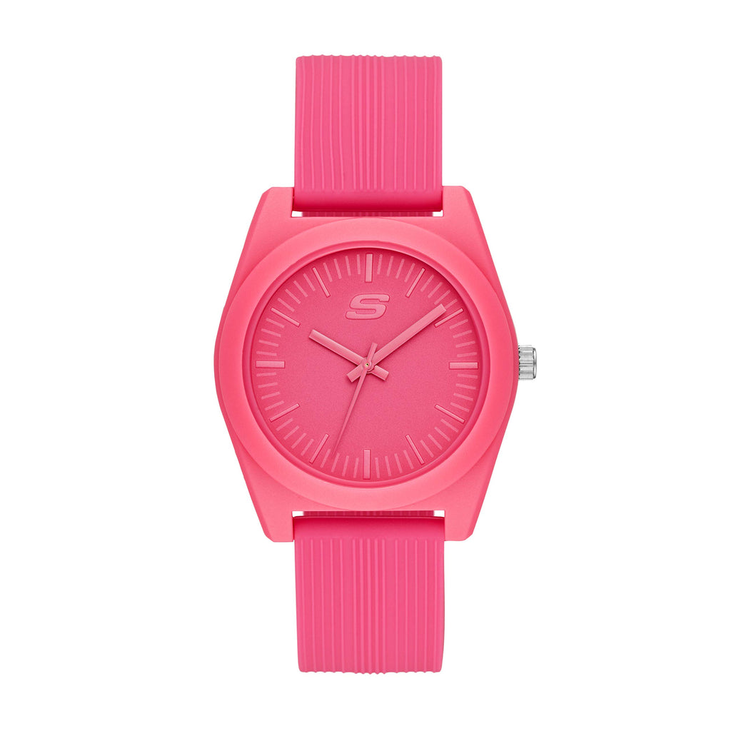 Skechers Women's Ocean Gate Quartz Three-Hand Watch, Color: Bright Pink (Model: SR6180)