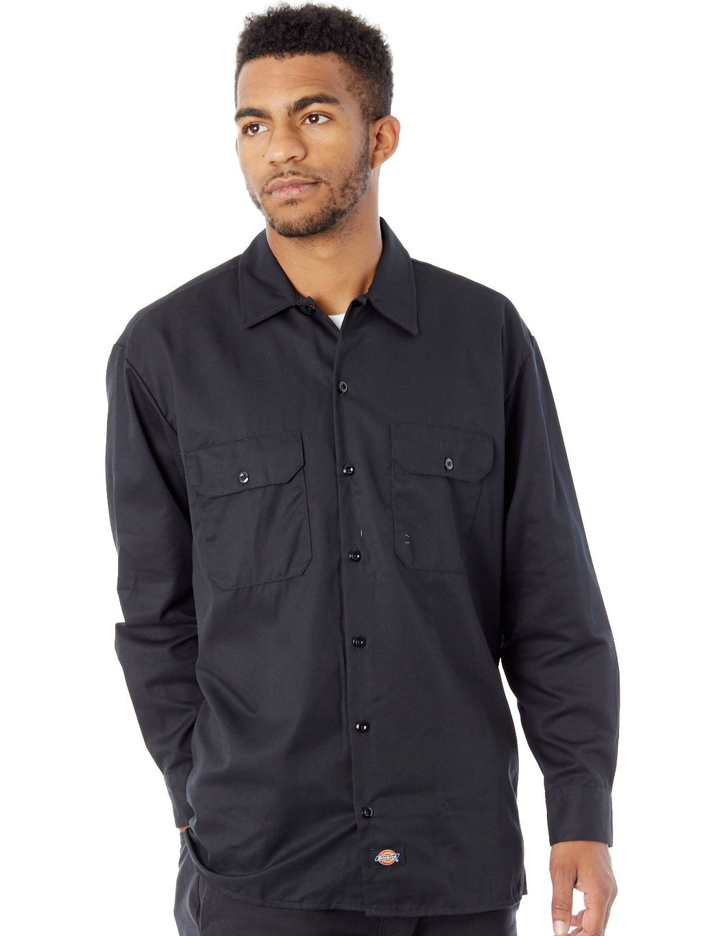 Unisex Long-Sleeve Work Shirt - NAVY - S(D0102H7Zg7P)