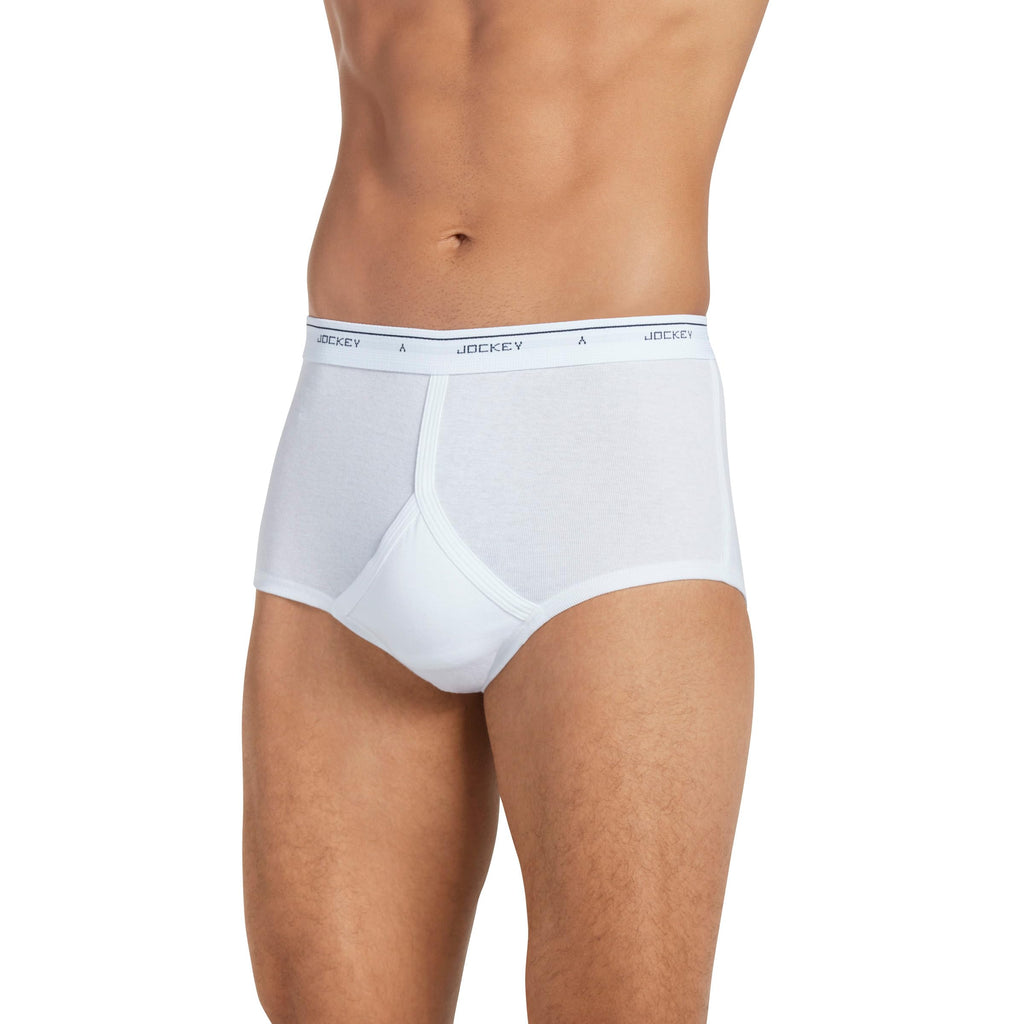 Jockey Mens Underwear classic Full Rise Brief - 3 Pack, Diamond White, 36