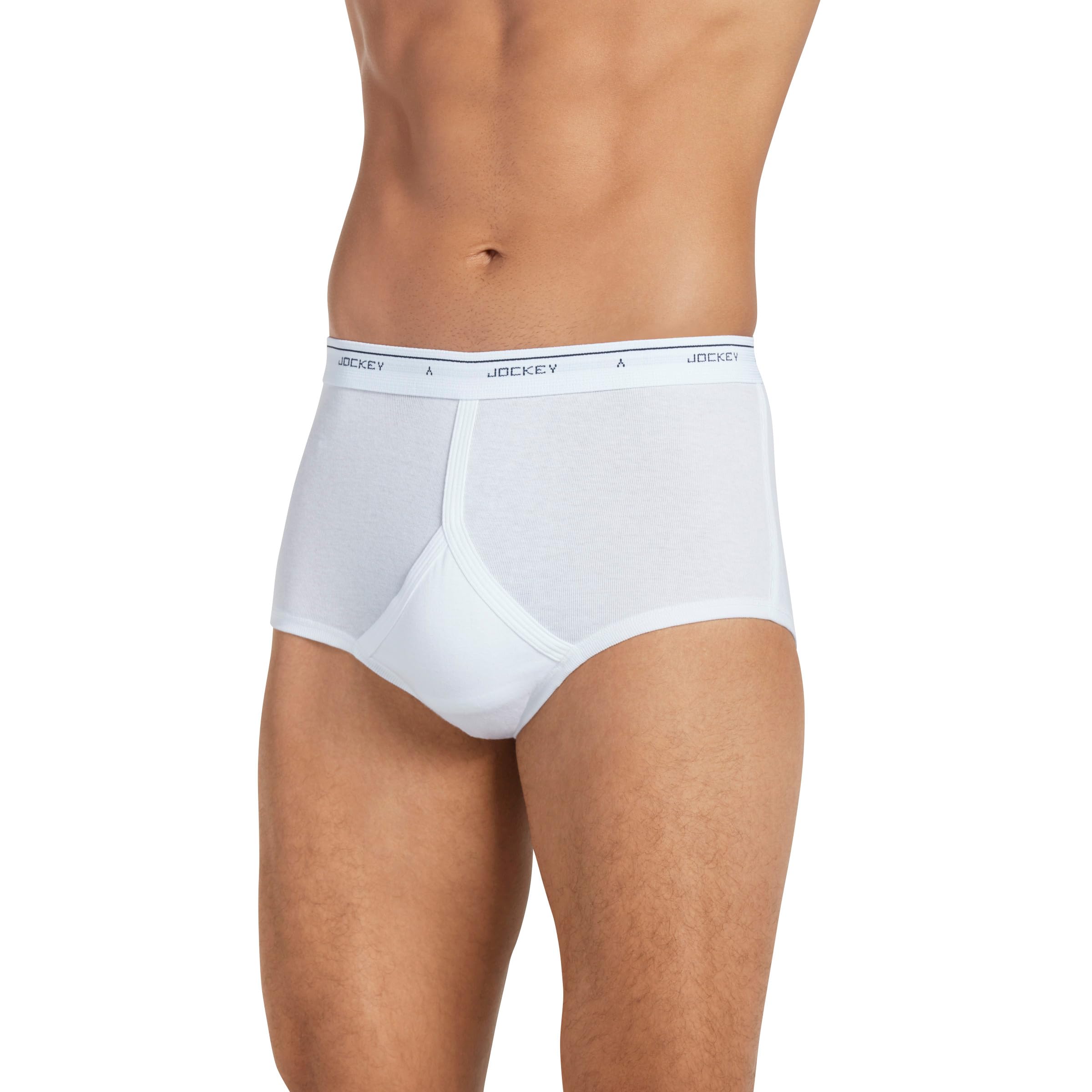 Jockey Mens Underwear classic Full Rise Brief - 3 Pack, Diamond White, 40