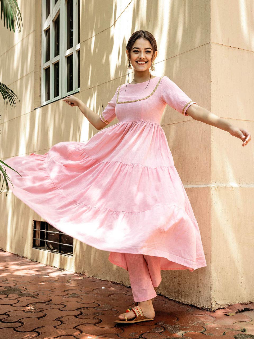 Gosriki Women'S Cotton Regular Kurta With Pant