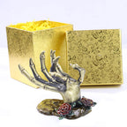 YU FENG Gothic Rose Skeleton Hand Jewelry Holder for Halloween Decor Rings Necklaces and Jewellery Accessories Hand Form Display