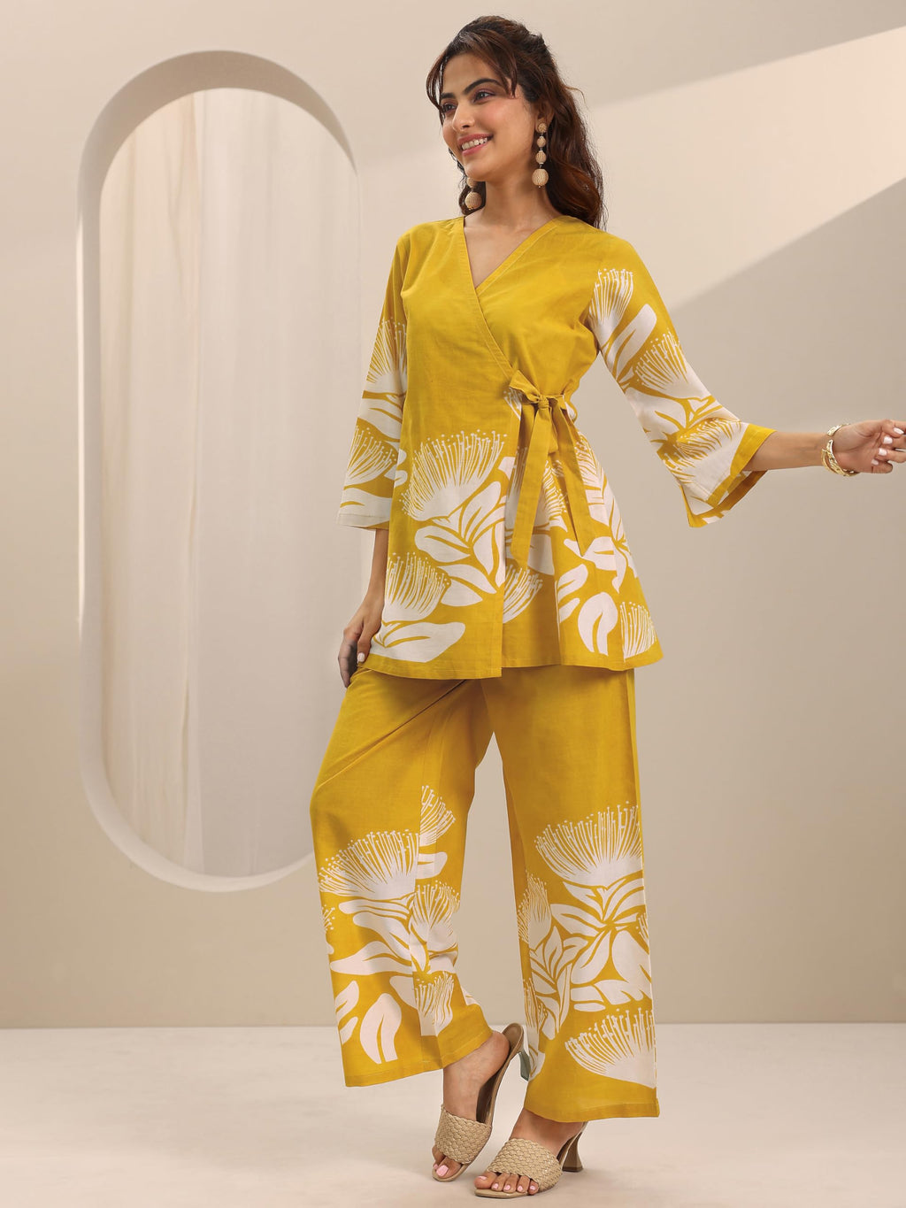 Libas WomenS Cotton Co-Ords (400633H_Yellow