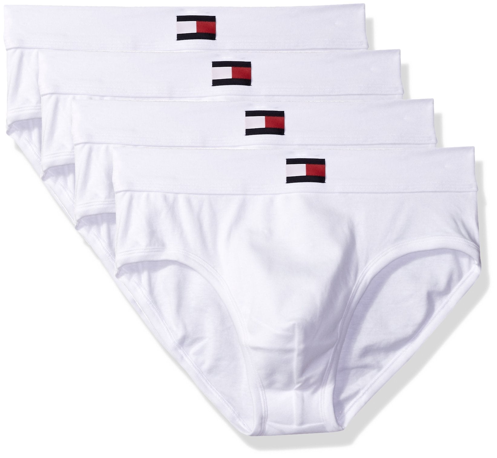 Tommy Hilfiger Men's Underwear 4 Pack Cotton Classics Briefs, White, X-Large