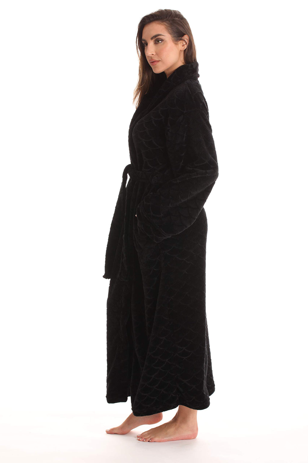 Just Love Kimono Robe Long Bath Robes for Women 6813-BLK-M