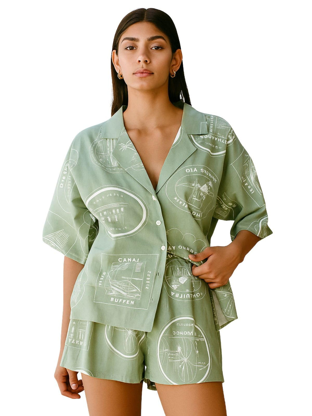 Leriya Fashion Printed Pajama Set | Shorts Nightsuit Set | Beach Outfits For Women