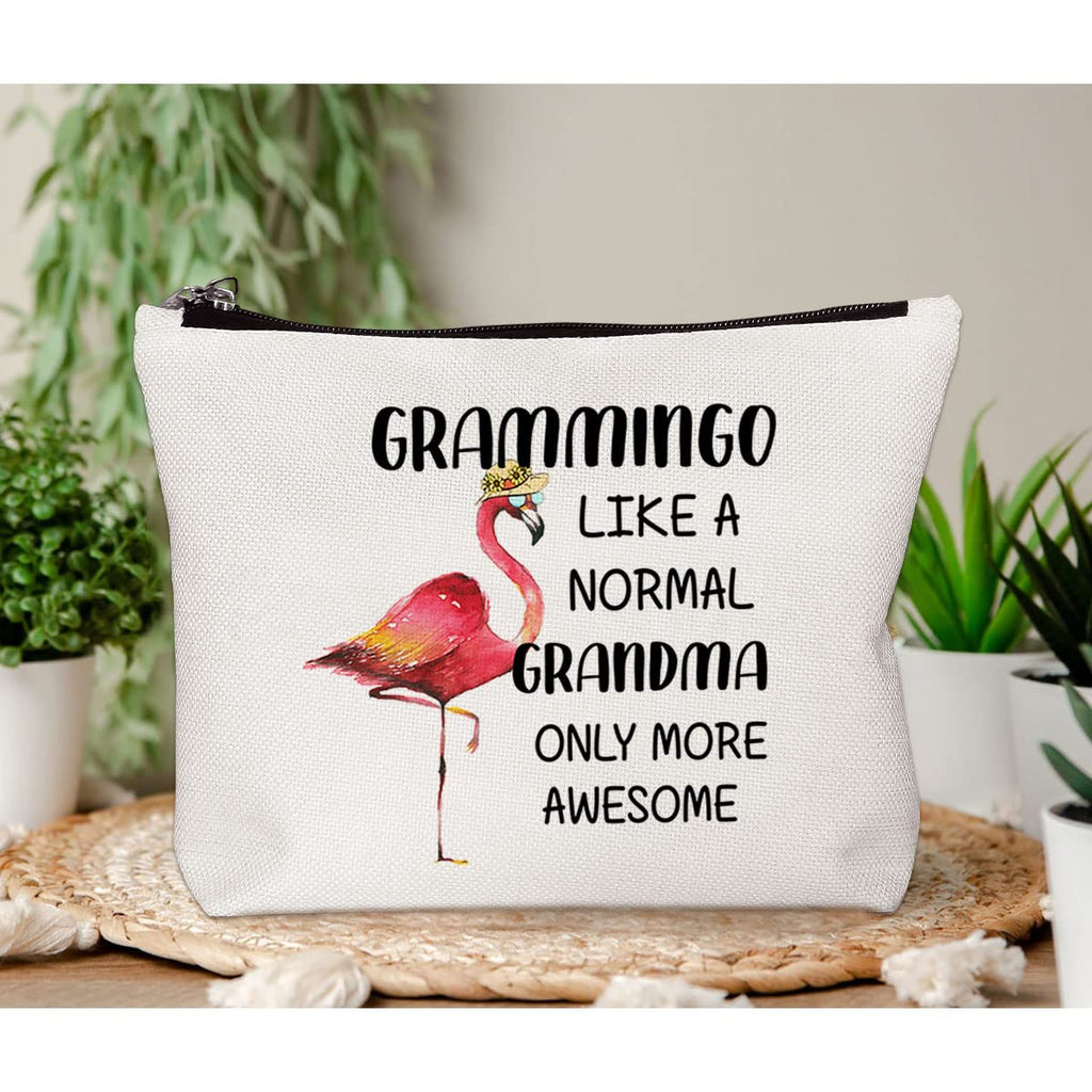 Grandma Gift, Mother's Day Gift for Grandma Mom, Flamingo Gift for Flamingo Lovers, Zipper Makeup Bag, Grammingo Like A Normal G