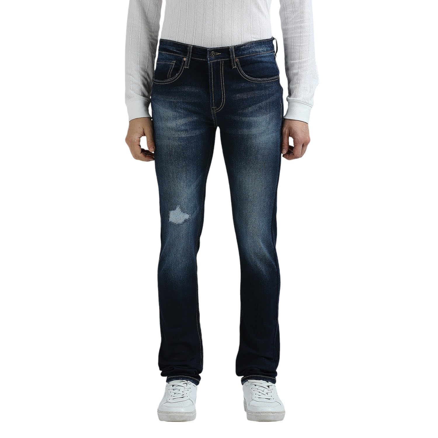 Pepe Jeans Men Mid Rise Slim Fit Jeans Dark Used,Blue,30