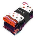 TeeHee Womens Ladies Value 6-Pack crew Socks (Polka Dots Scallop)