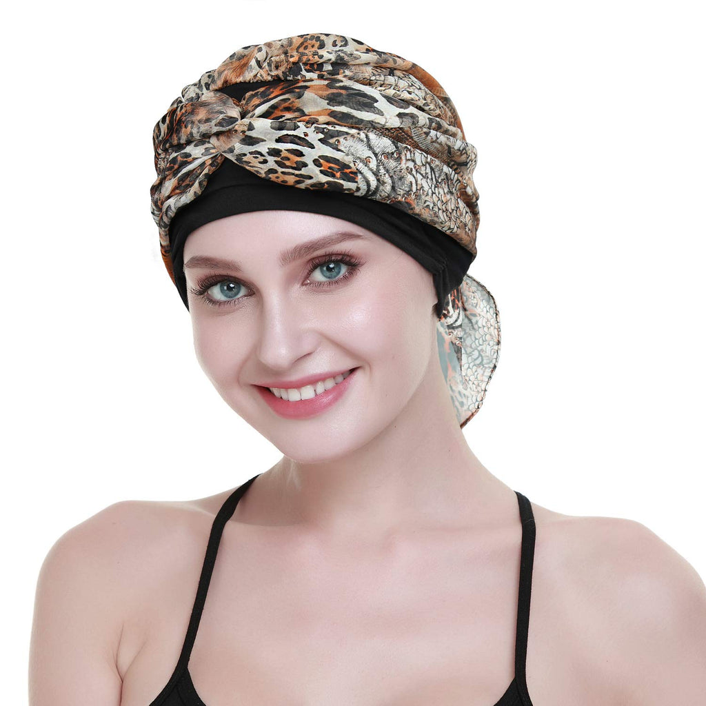 Ladies Chemo Turban Hats Beanie Scarf Cancer Headwear for Hair Loss Patients