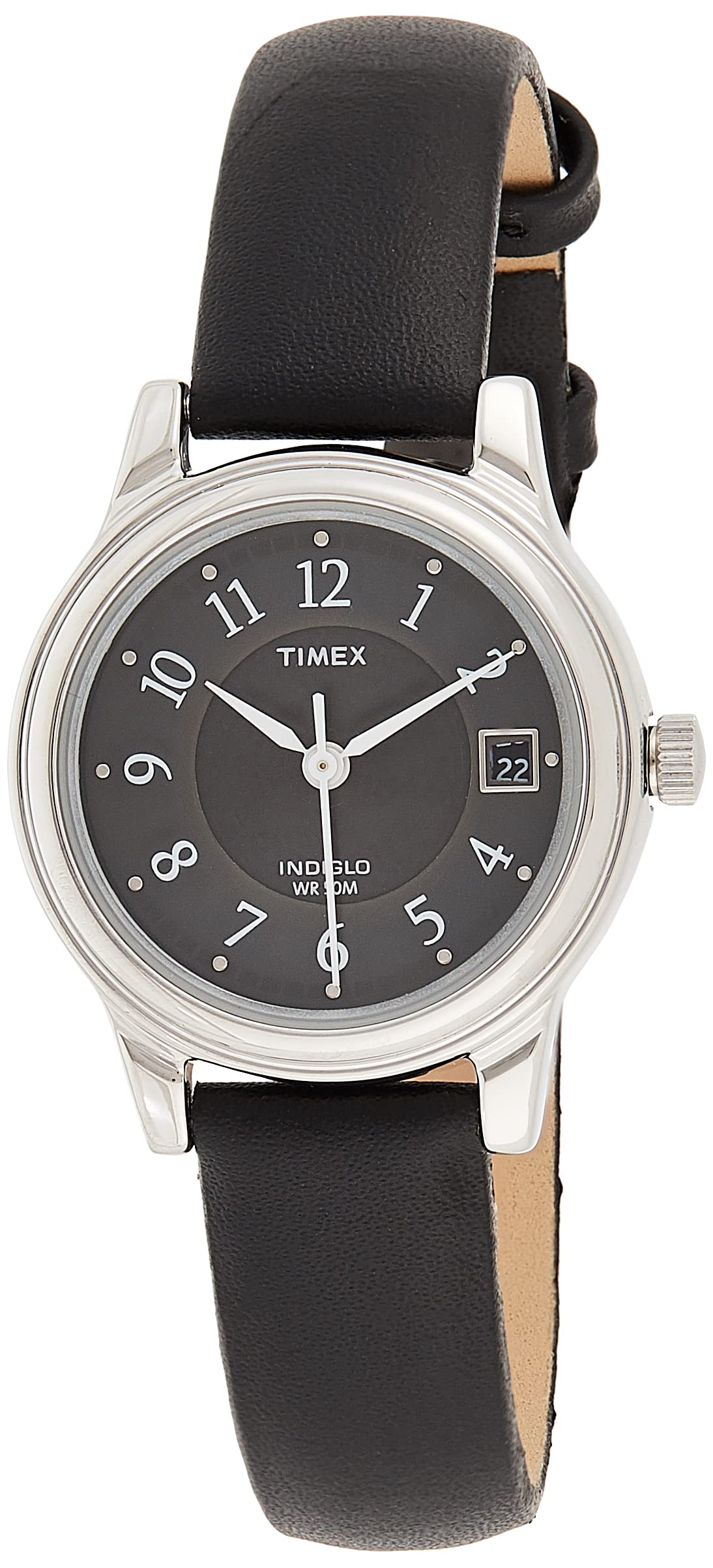 Timex Women's T29291 Porter Street Black Leather Strap Watch