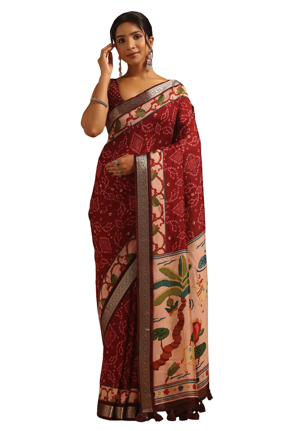 Soch Women Poly Viscose Pichwai Saree