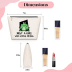 GevGuxLuo Frog Gifts for Frog Lovers, Frog Makeup Bag for Women with Mirror, Frog Birthday Gifts for Daughter Sister Bestie, Cut