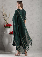 ANNI DESIGNER Womens Rayon Blend Anarkali Printed Kurta with Pant & Dupatta (Berlin GREEN-VKS05_S_Green_Small)
