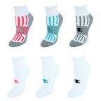 Champion womens Double Dry 6-pair Pack Performance Ankle Socks, White/Blue Stripes, Shoe Size 5-9 US