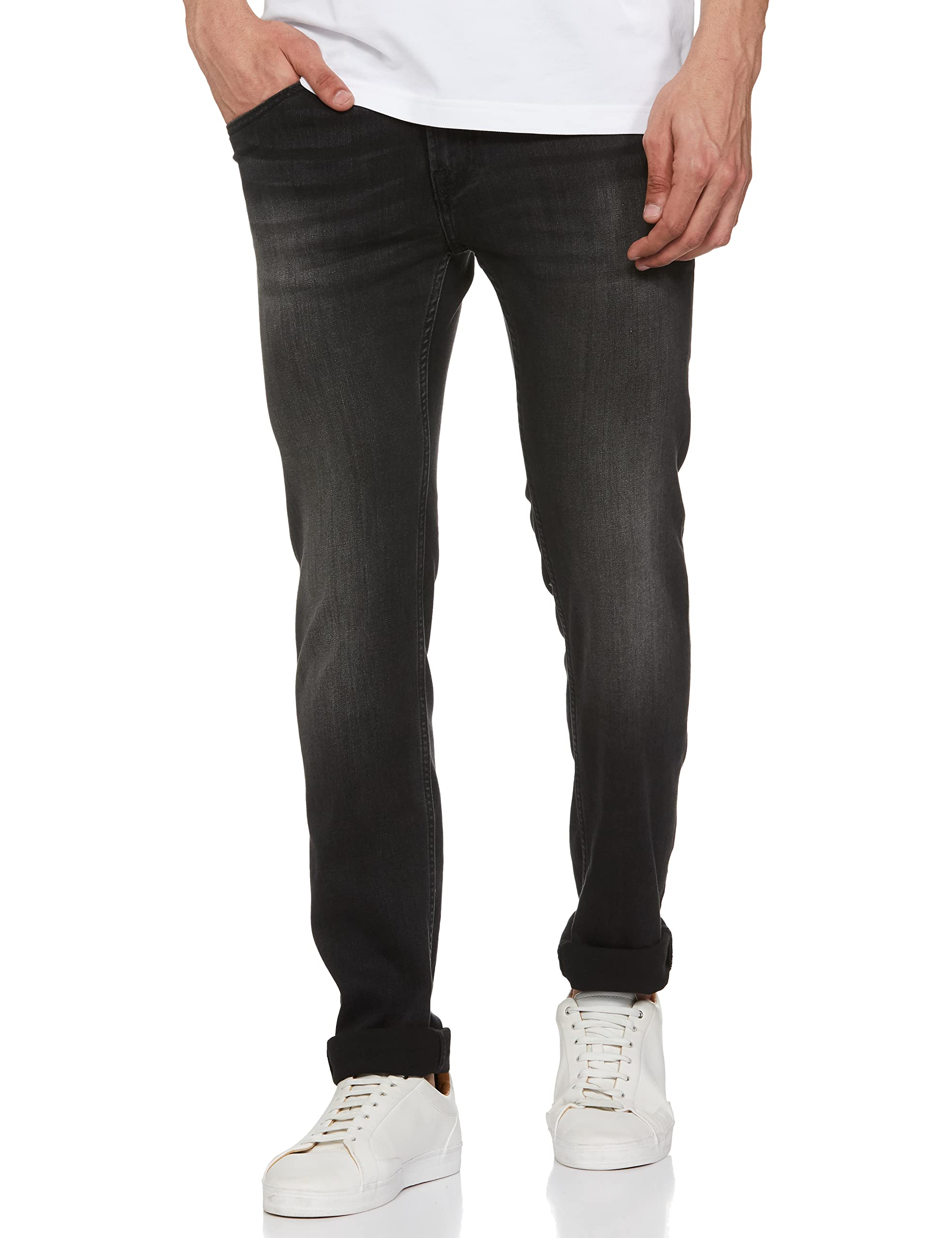 Pepe Jeans MenS Mid Rise Jeans Slim Mid Rise Jeans (Pm206824R98_Black Used_38)