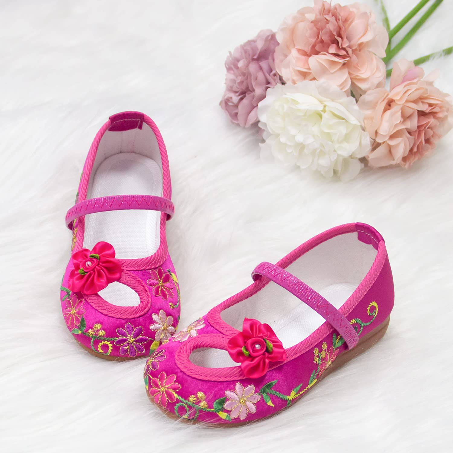 VORLITS Encanto Mirabel Shoes for Girls Halloween Cosplay Costume Dress Up Mary Jane Ballerina Flats Shoes