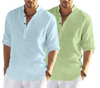 Bellstone MenS Cotton Blend Solid Regular Dress Shirt (Kurta800_Combo_Aqua_Light Green_Xl