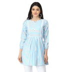 Dhruvi Trendz Women'S Rayon Regular Fit Kurti (2021_Turquoise_Xx-Large)