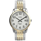 Timex Men's Easy Reader 35mm Perfect Fit Watch - Two-Tone Case White Dial with Two-Tone Expansion Band