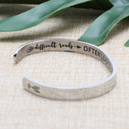 JoycuFF Inspirational Bracelets for Her Stainless Steel Jewelry Christmas Birthday Gifts for Mom Housewife Wife Graduates Diffic
