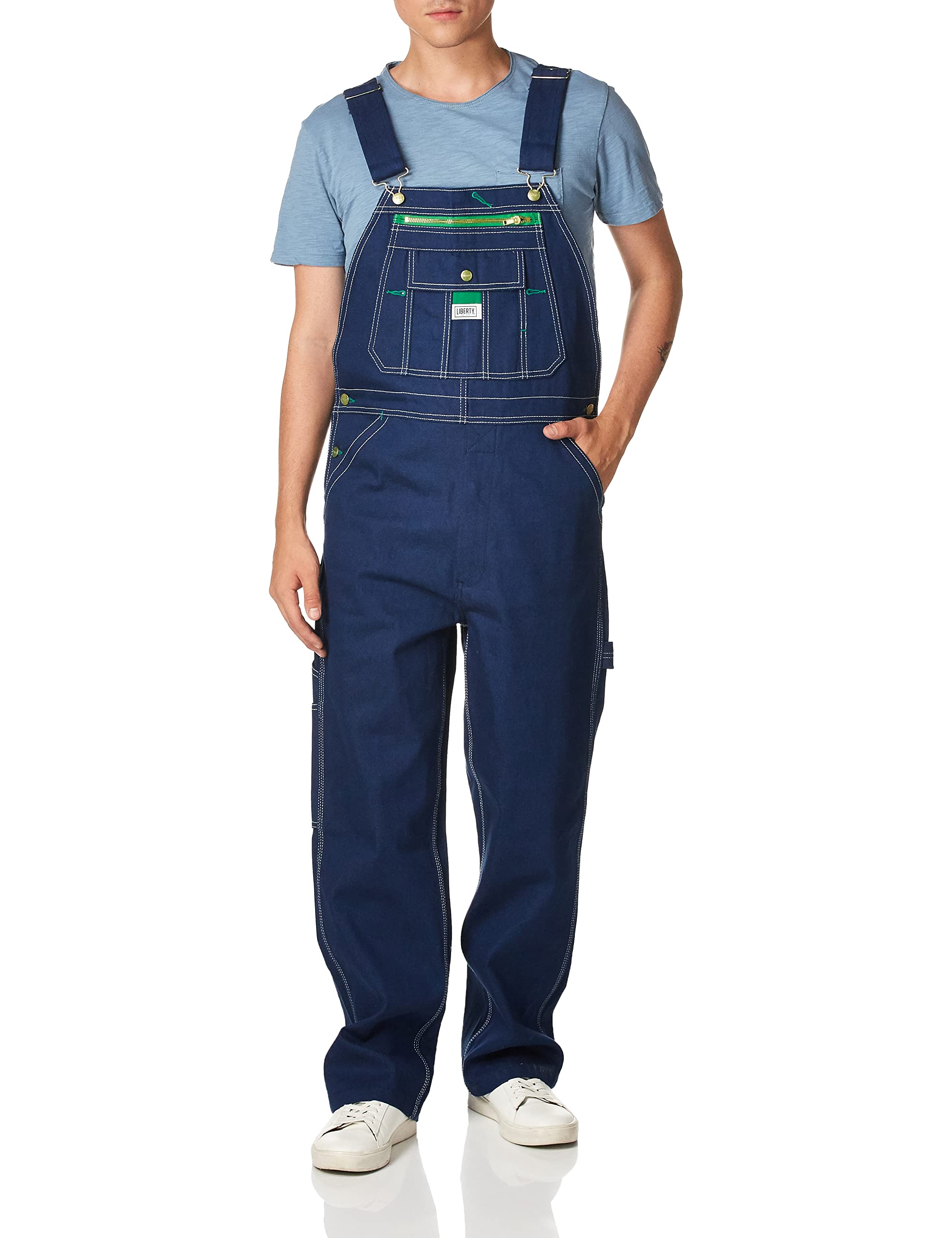 Mens Liberty Work Denim Zip Fly Bib Overalls 36X28