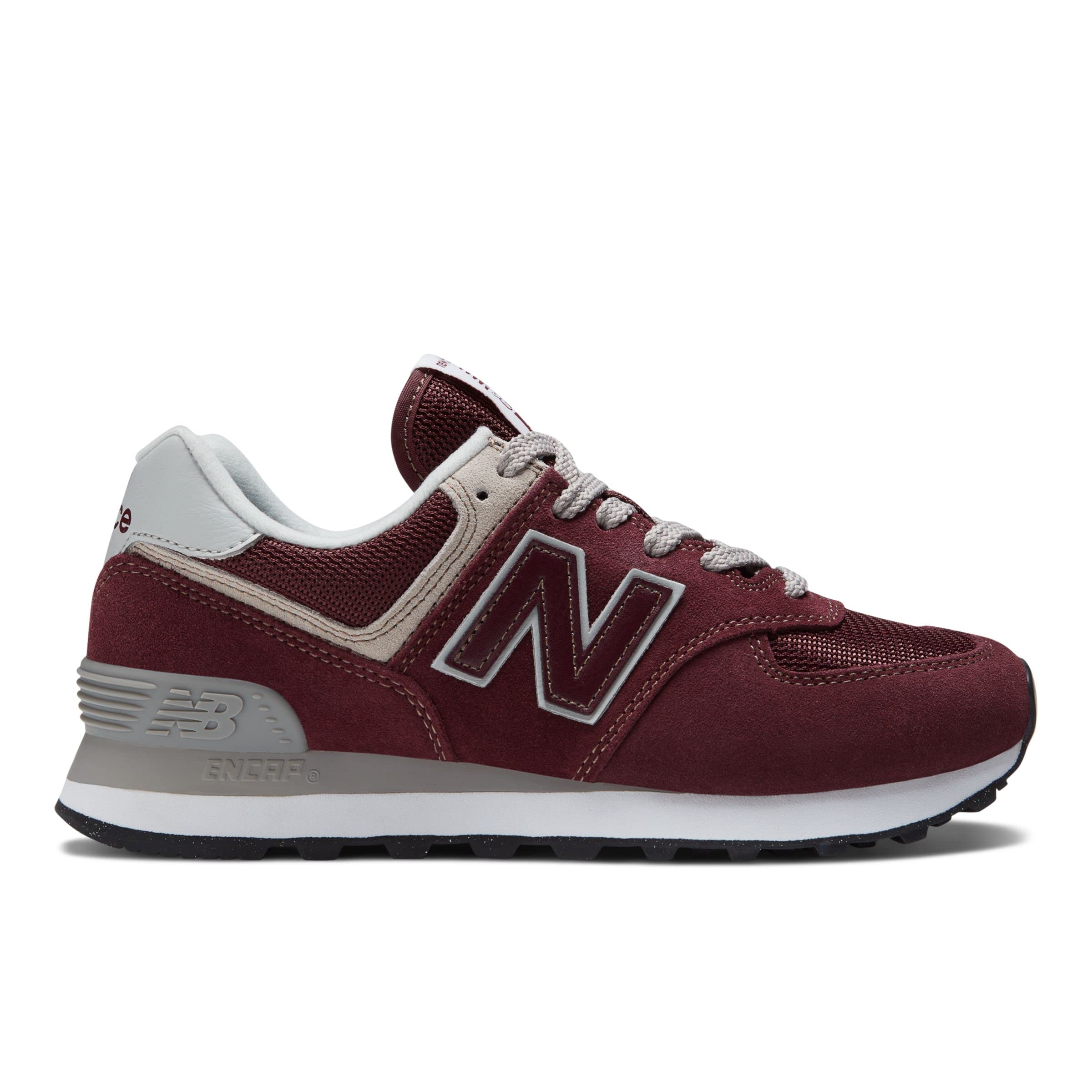 New Balance womens 574 V3 Sneaker, Burgundy/White, 5.5 US
